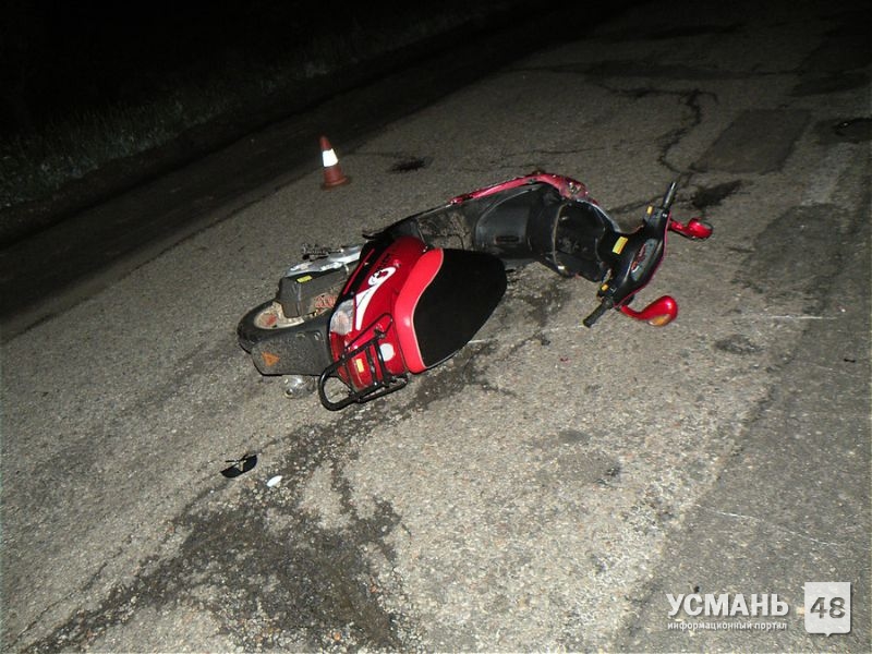 В Усманском районе столкнулись скутер и «SsangYong-Kyron»