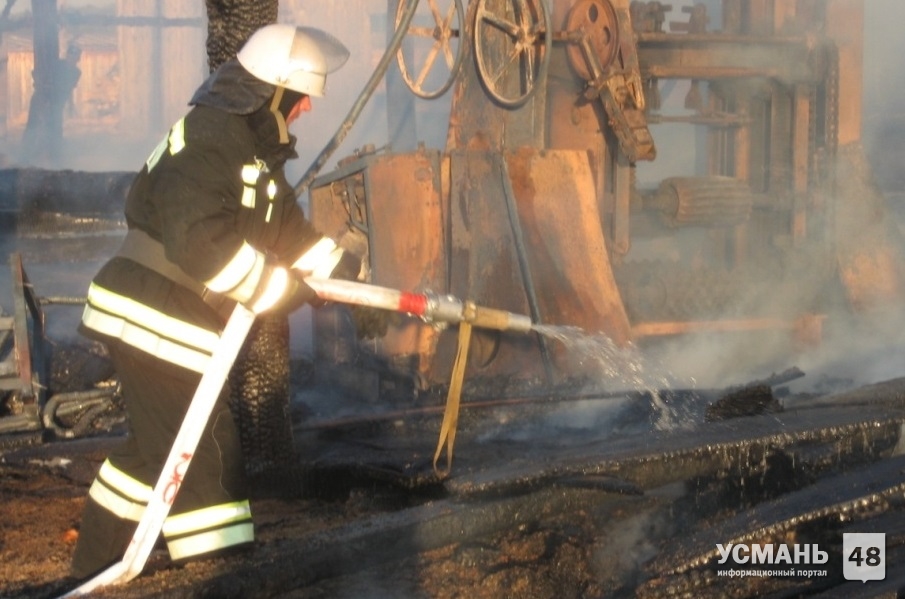 В Усманском районе сгорело три тонны сена и пилорама с подсобными помещениями