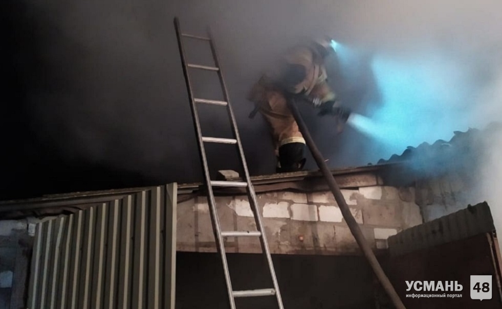 В Усманском районе горели дом в с. Завальное и надворная постройка в с. Девица.