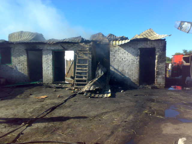 В селе Кривка горели надворные постройки