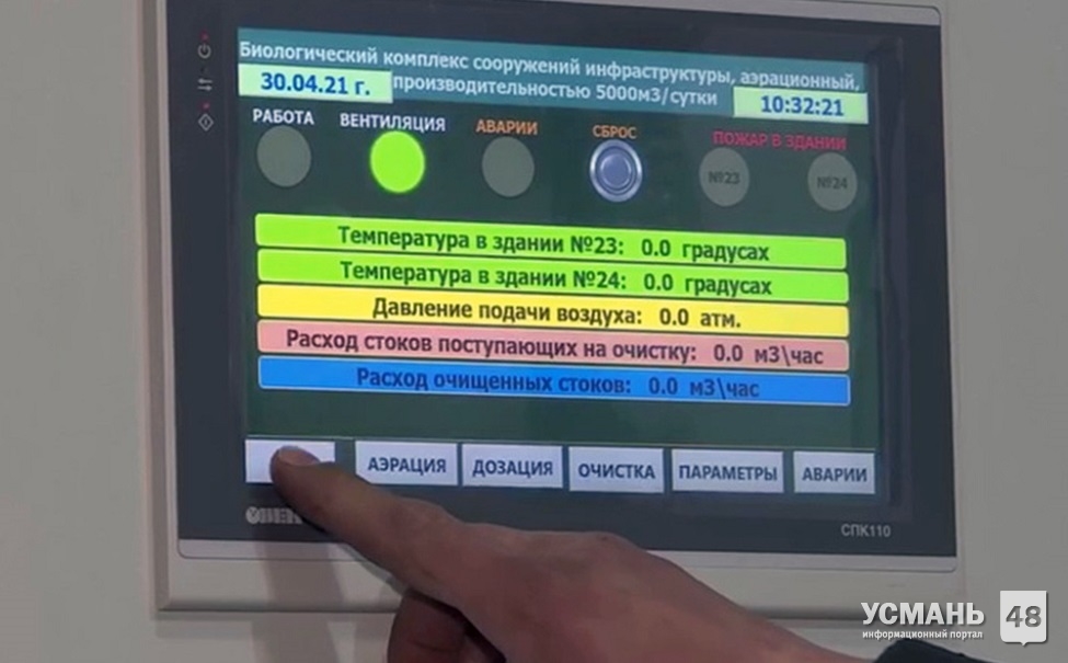 Технологический запуск новых очистных сооружений произведён в Усмани